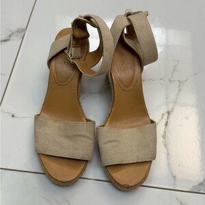 J. Crew Tan Espadrille Sandals Size 8